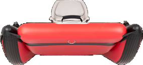 Red Sea Eagle FastCat12 inflatable catamaran boat with a grey seat, front view.