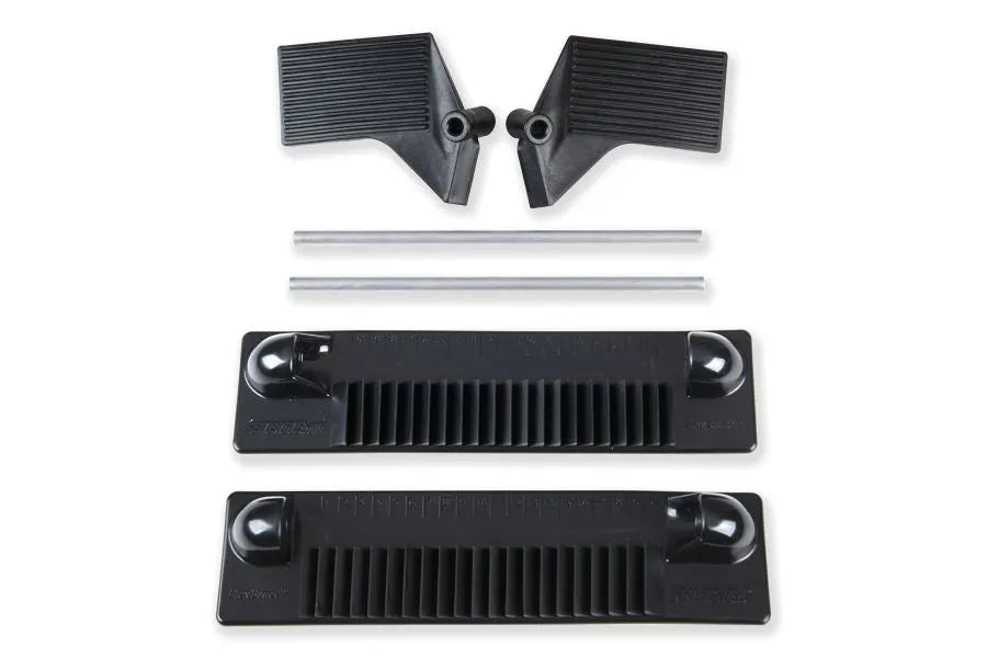Black Sea Eagle FlexBrace adjustable footrest kit with two pedals, two rods, and two bases.