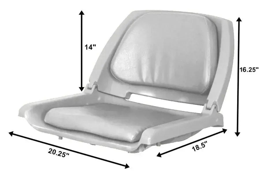 Sea Eagle gray swivel boat seat with padded backrest and cushion.