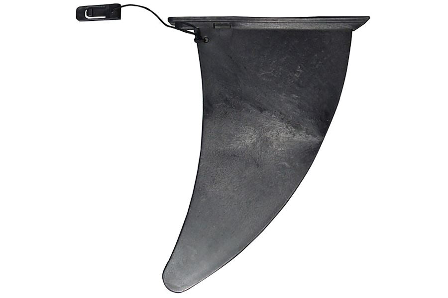Black 9.5" Sea Eagle Large Slide In Skeg with securing lanyard for improved tracking.