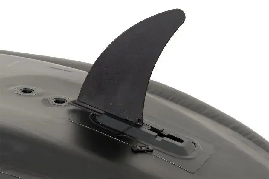 Black 9.5" Sea Eagle Large Slide In Skeg with securing lanyard for improved tracking.