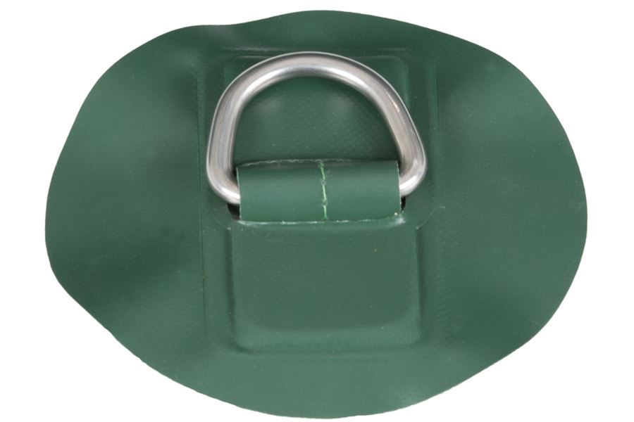 Sea Eagle Medium Green D-Ring with glue, 1 1/2" reinforced fabric base and corrosion-resistant metal ring.