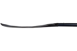 Black fiberglass reinforced asymmetrical spoon blade of a Sea Eagle 7'9" 4-part paddle.