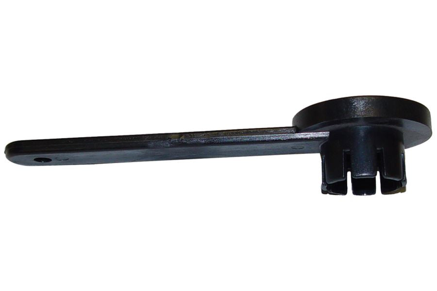 Black plastic Sea Eagle recessed valve tool with a long handle and notched circular head.