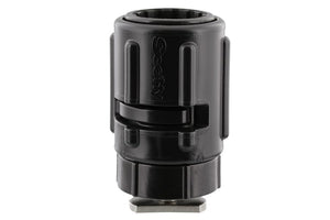 Black Scotty Gear Head track adapter, a cylindrical plastic accessory with a metal base.