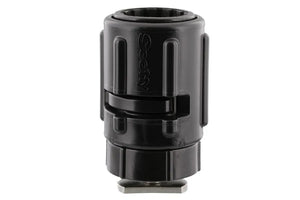 Black Scotty Gear Head track adapter, a cylindrical plastic accessory with a metal base.