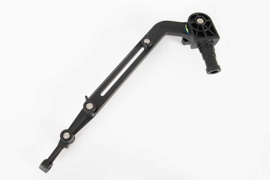 Black Scotty Transducer Mount, a telescoping composite arm with a 360-degree swivel and mounting post.