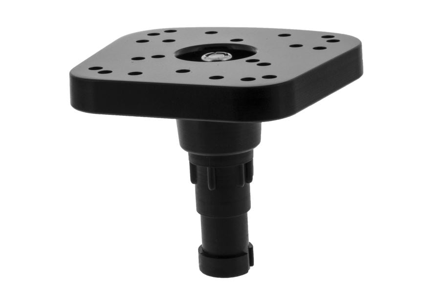 Black Scotty Universal Sounder Mount with multi-pattern top plate and patented post mount design.