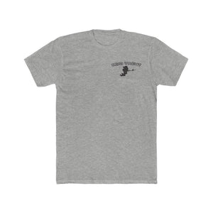 Gray Mud Yacht premium fit t-shirt with small black logo on the left chest, made from soft cotton.