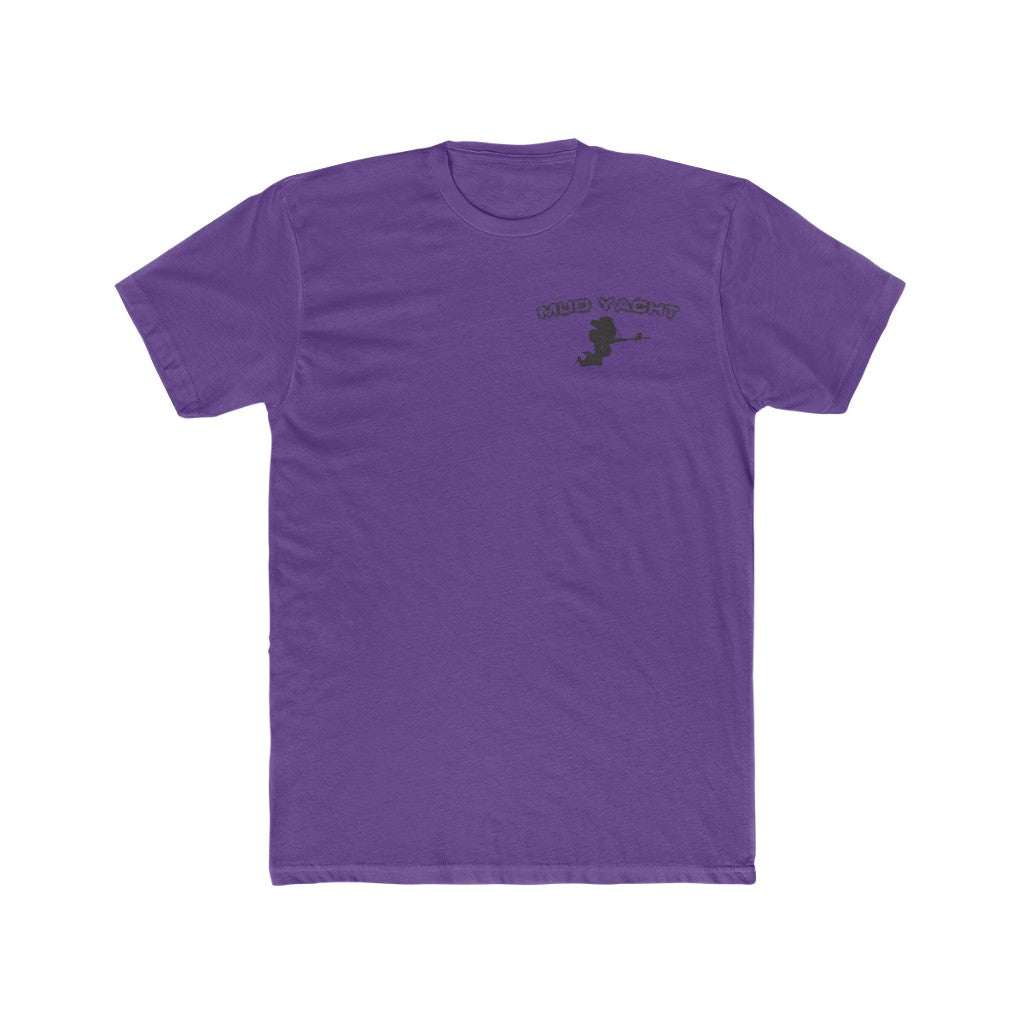 Purple Mud Yacht premium fit soft cotton t-shirt with small black logo on the left chest.