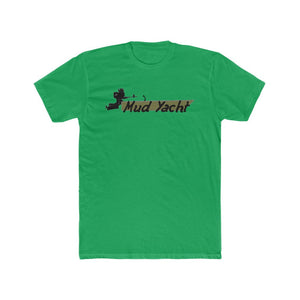Green premium fit short sleeve t-shirt with "Mud Yacht" graphic and boat design.