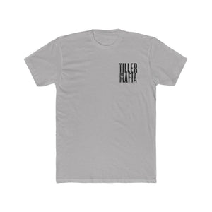 Light gray Tiller Mafia Tee with black text logo on the left chest, made from soft cotton.