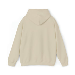 Back view of a plain beige Tiller Time Hoodie, a classic fit cotton-polyester hooded sweatshirt.