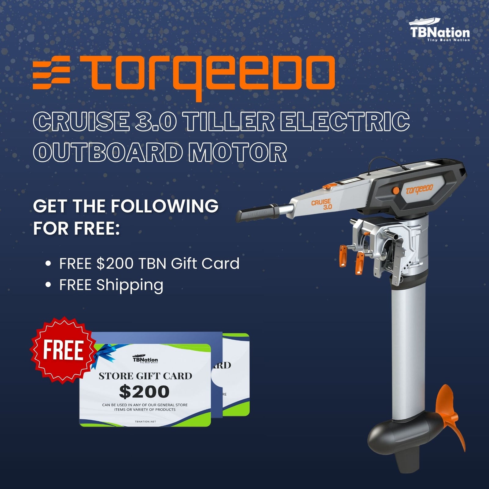Torqeedo Cruise 3.0 Tiller Electric Outboard Motor