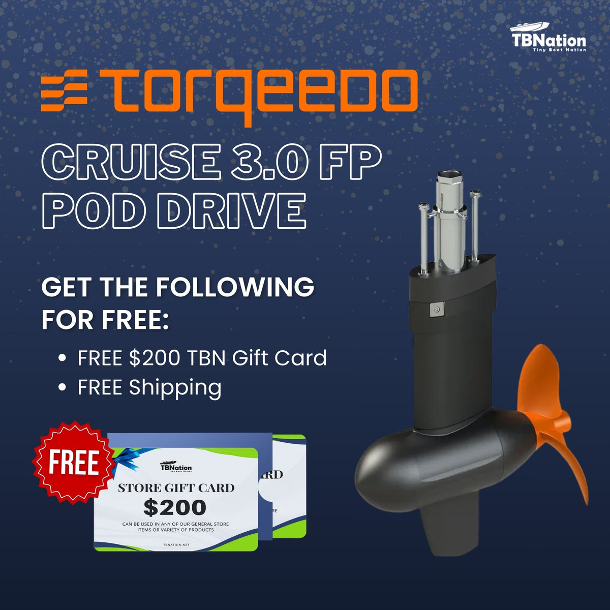 Torqeedo Cruise 3.0 FP Pod Drive with TorqLink