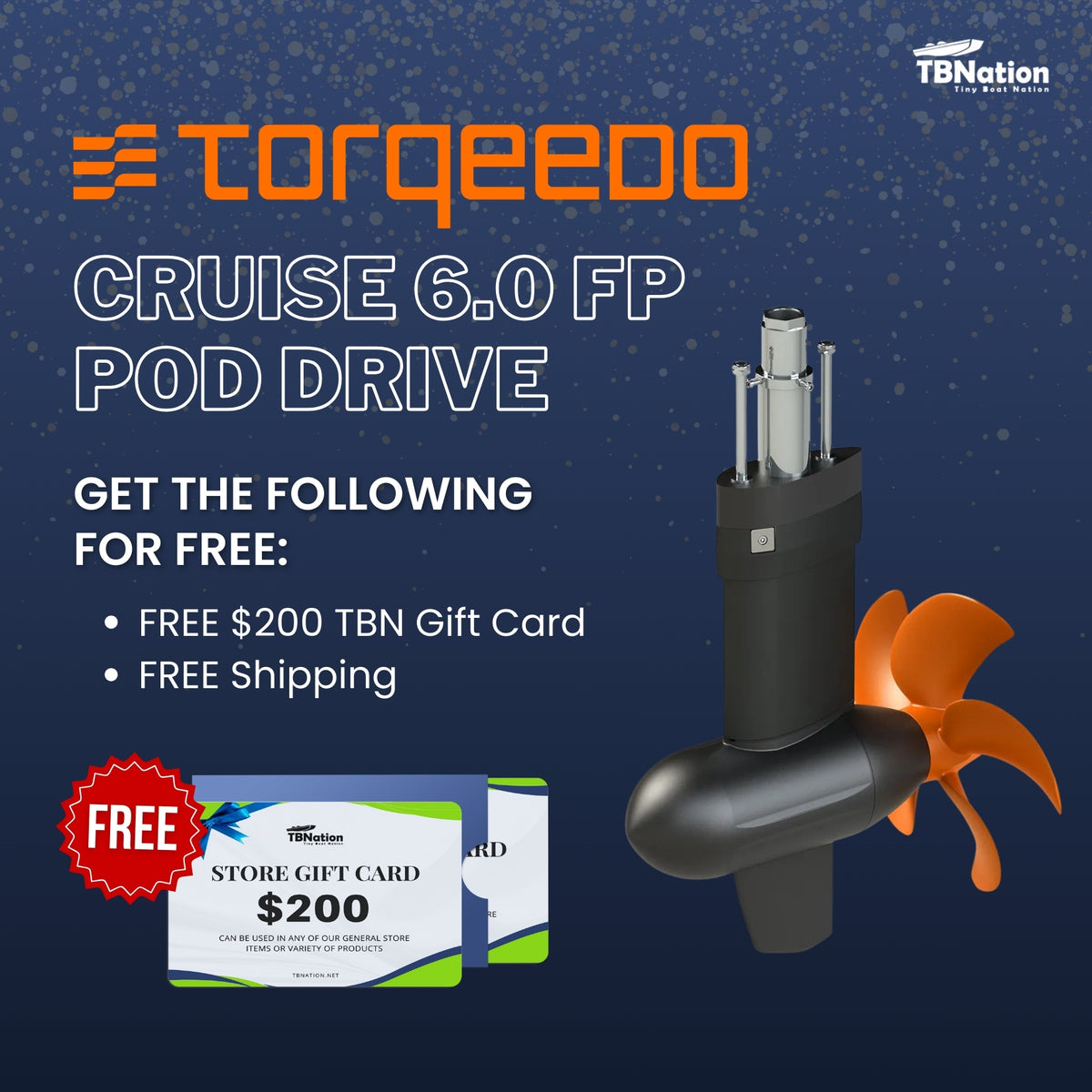 Torqeedo Cruise 6.0 FP Pod Drive with TorqLink