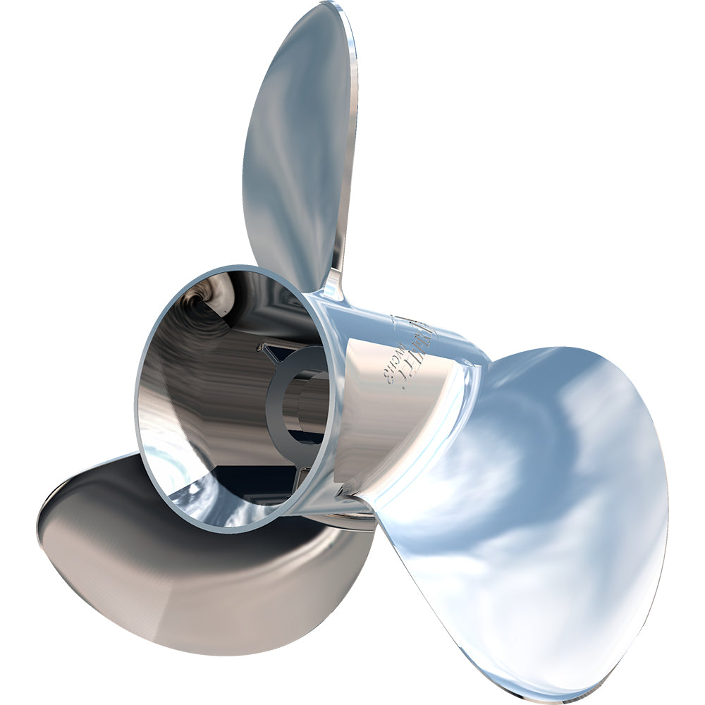 Turning Point Express Mach3 left-hand stainless steel 3-blade 15" x 15 pitch propeller.