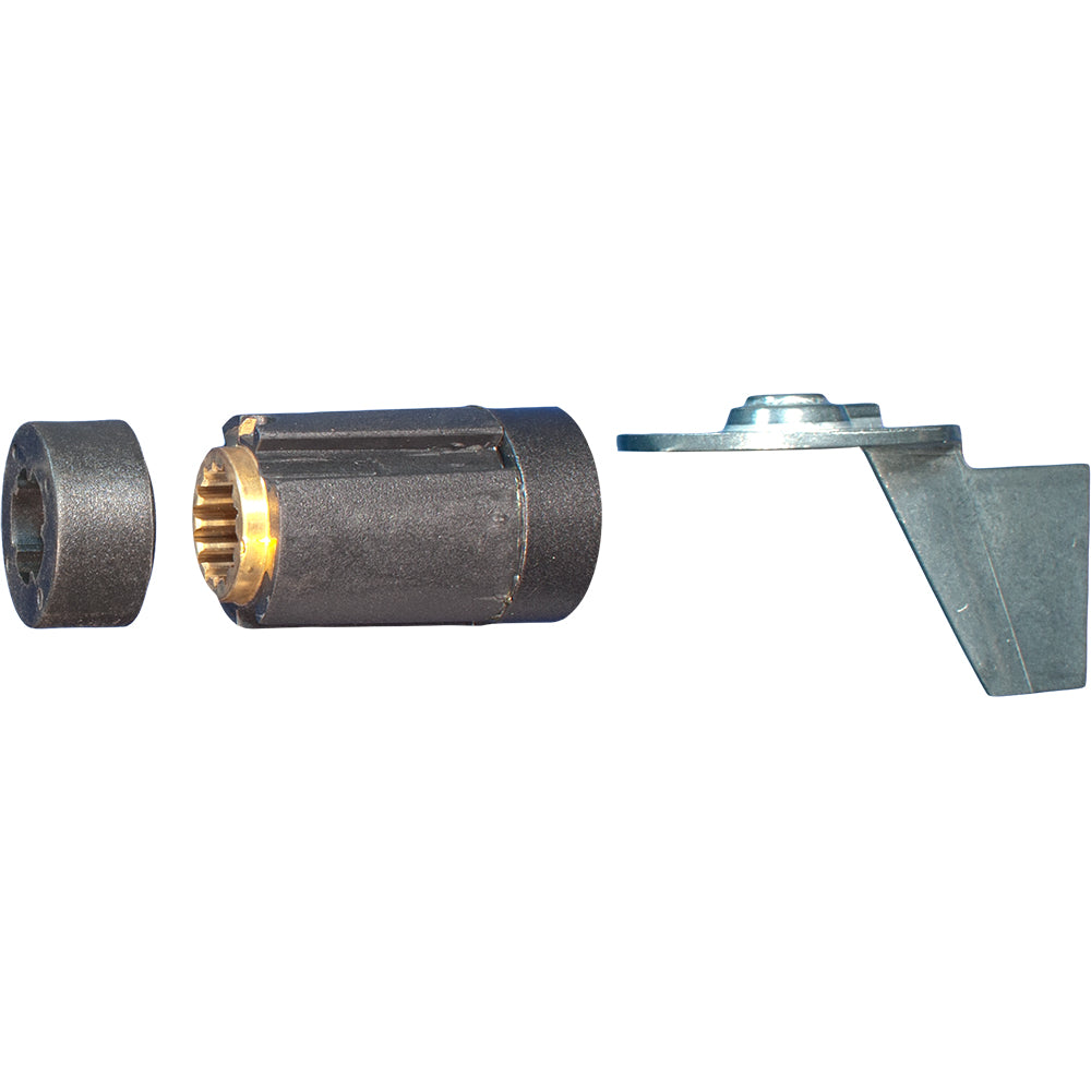 Turning Point Hub Kit #28: black and brass hub components with a silver propeller shear pin.