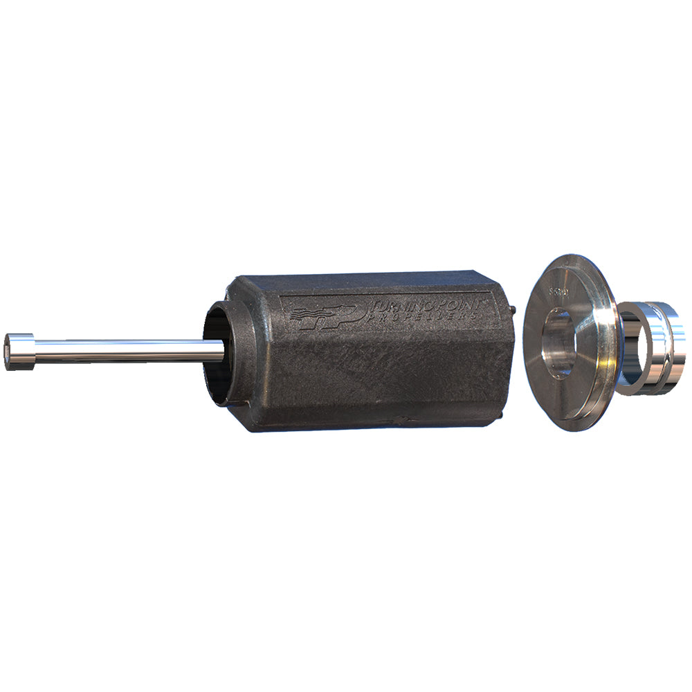 Turning Point Hub Kit #510, featuring a black composite outer hub, brass splines, and a silver metal thrust washer.