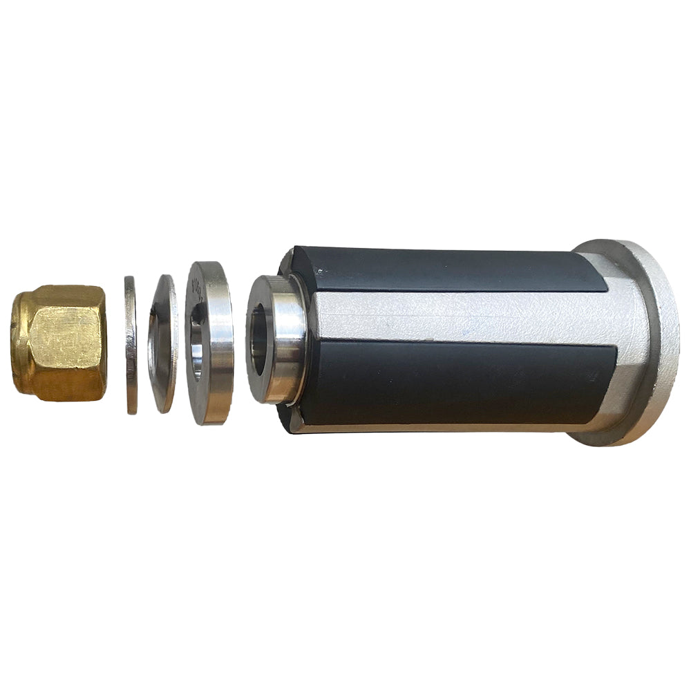 Turning Point Hub Kit #621: Silver and black hub with brass nut and washers, for Mercury 1.25" prop shafts.