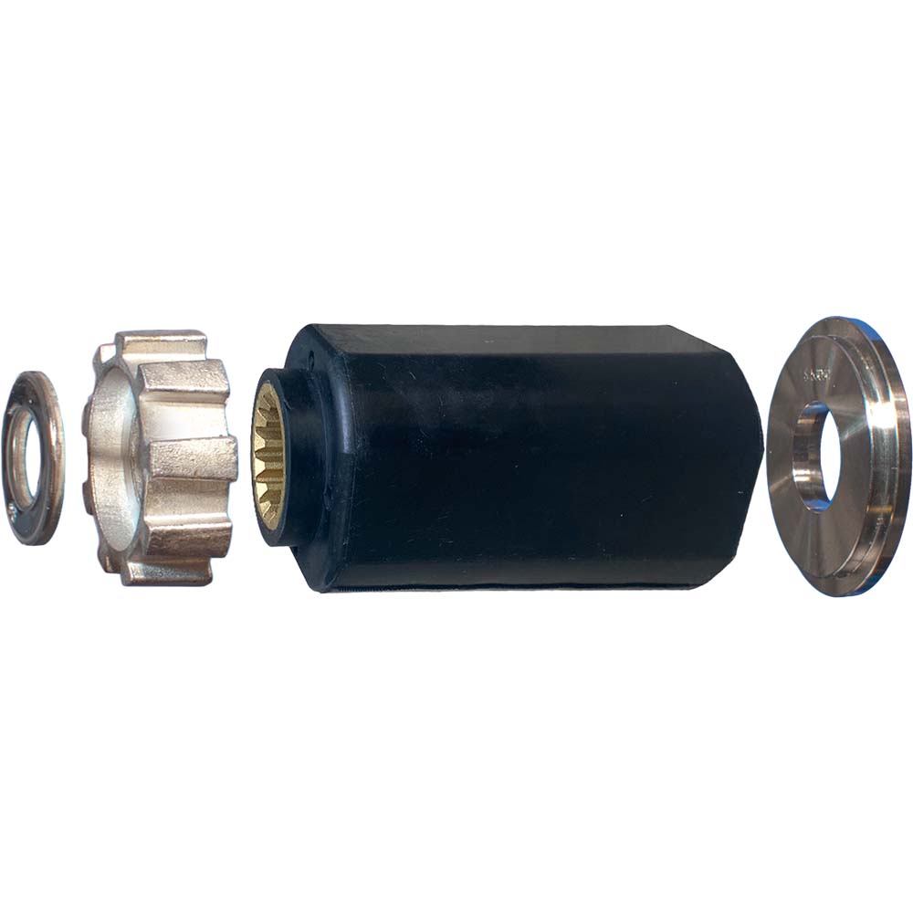 Turning Point Hub Kit #805F with black rubber hub, bronze splined gear, and two metal washers.
