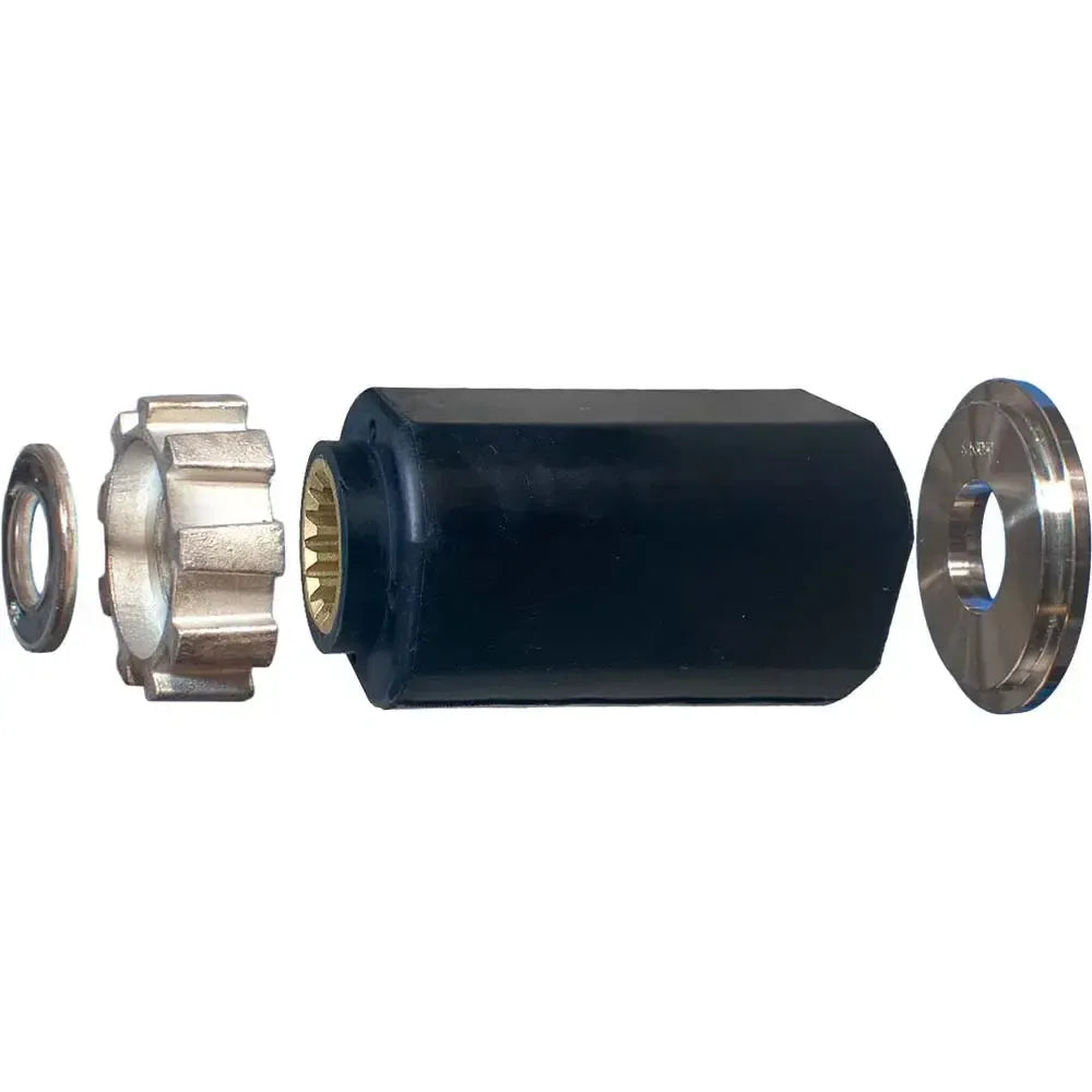 Turning Point Hub Kit #805F with black rubber hub, bronze splined gear, and two metal washers.