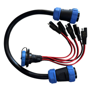 5 Circuit Heavy Duty, Waterproof, Quick Disconnect Jumper Kit - Panel Mount and Dual Plug Jumper Harness (YP-QD5X-18K)