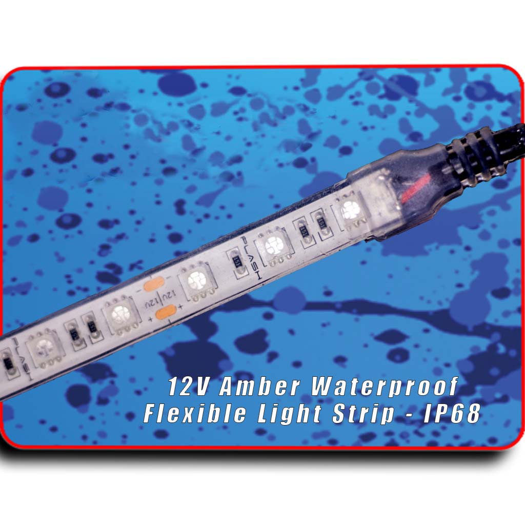 Waterproof Flexible Light Strip - IP68 - 12V Amber