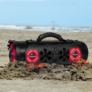 Bazooka G3 Party Bar MINI Portable Bluetooth Speaker | 70 Hours Battery Life | IP66 Waterproof | 450-watt MAX power | RGB-LED Lights | with one-click “Party Button” music-sharing technology | 6 Marine Grade Speakers-Party Bar, Speaker, Speaker w/ LED Lights-11-Tiny Boat Nation