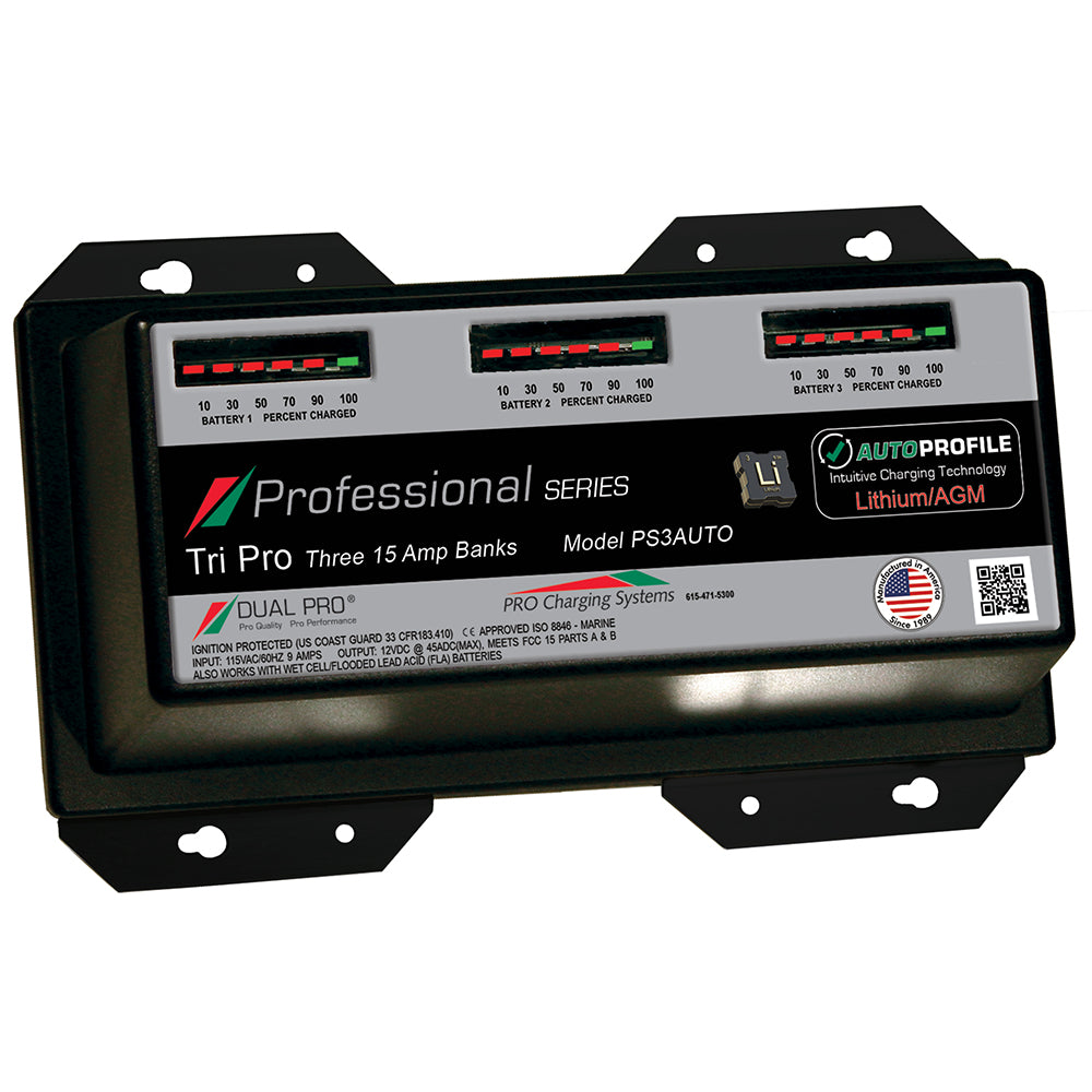 Dual Pro PS3 Auto 15A - 3-Bank Lithium/AGM Battery Charger-Electrical-1-Tiny Boat Nation