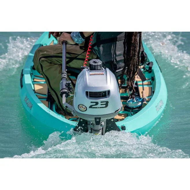 Honda BF2.3 portable outboard motor on a white background