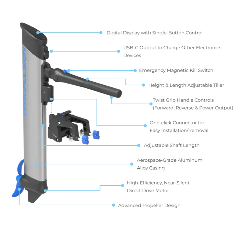 EPropulsion eLite 1.5hp 500W Electric Outboard Motor
