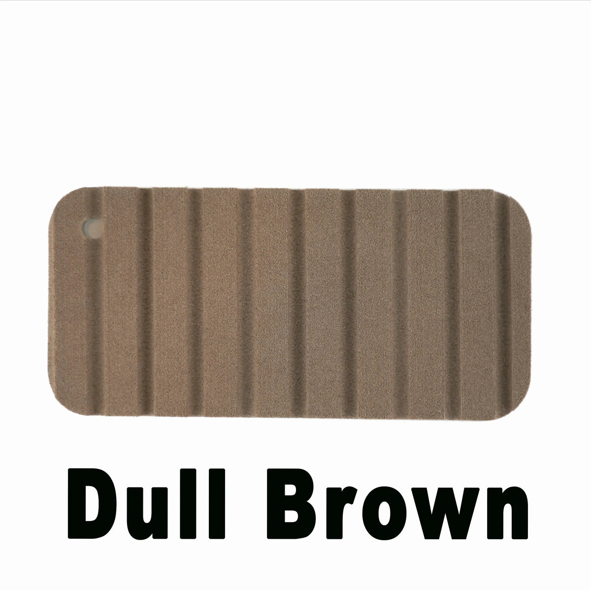 Dull Brown Hydro Turf EVA foam traction mat with cut groove pattern and sample hole.
