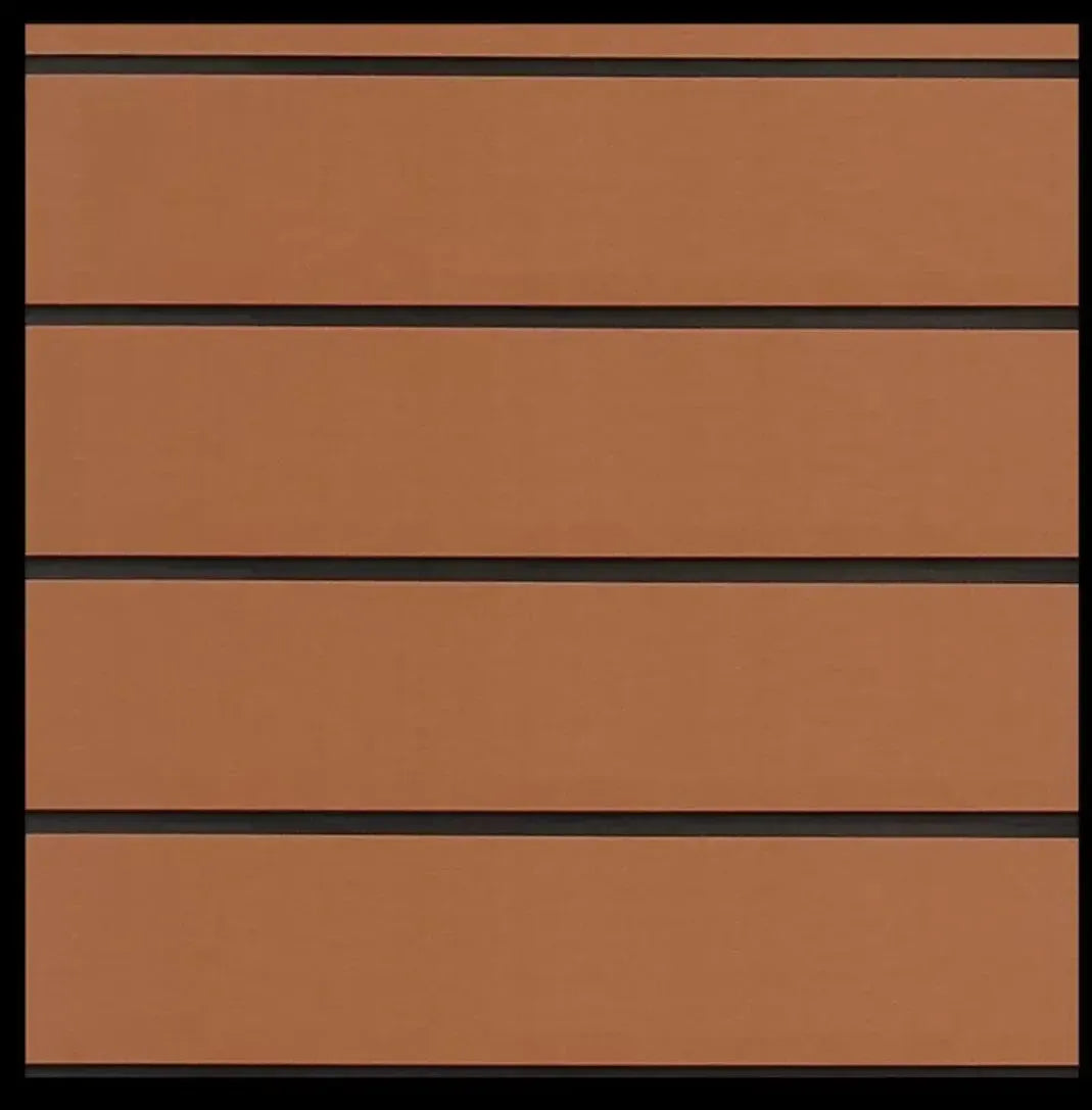 2-tone Hydro-turf sheet with wide groove teak cut design in brown and black.