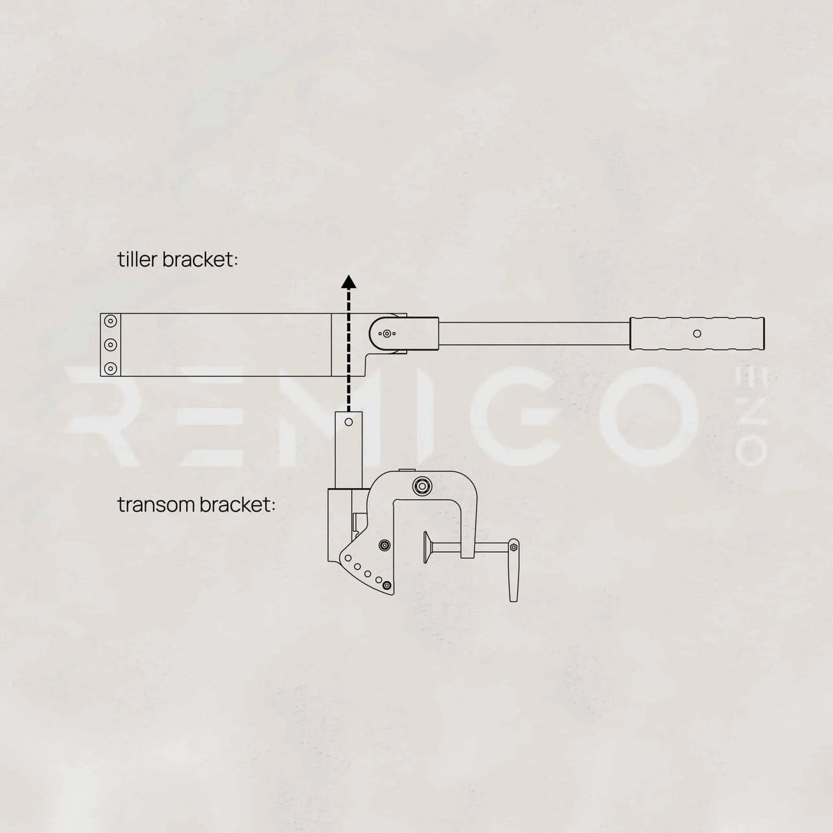 Remigo Spare Tiller Bracket