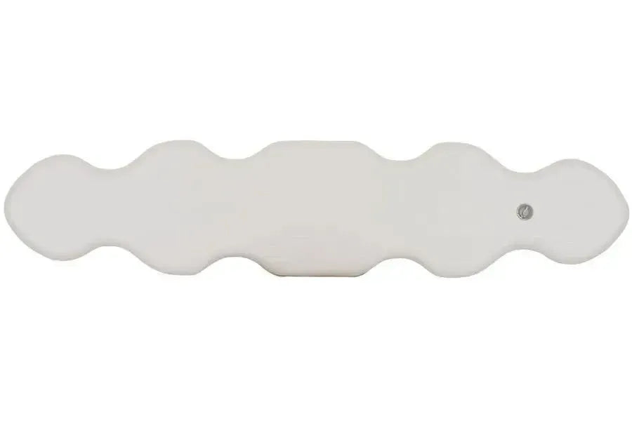 White Sea Eagle 300x inflatable drop stitch floor, 4" thick, with wavy edges and inflation valve.