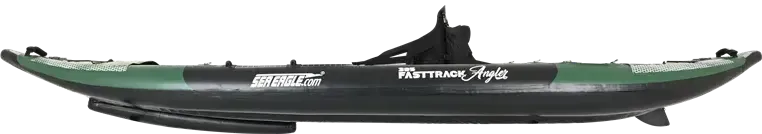 Sea Eagle 385fta FastTrack Angler inflatable kayak, dark green and black, with NeedleKnife keel.