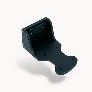 Black metal bracket on a white background