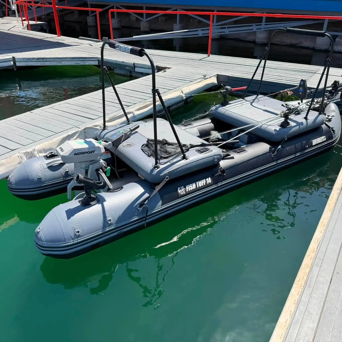 Sea Eagle FishTuff14 Inflatable Skiff with Newport NT600 6hp Electric outboard