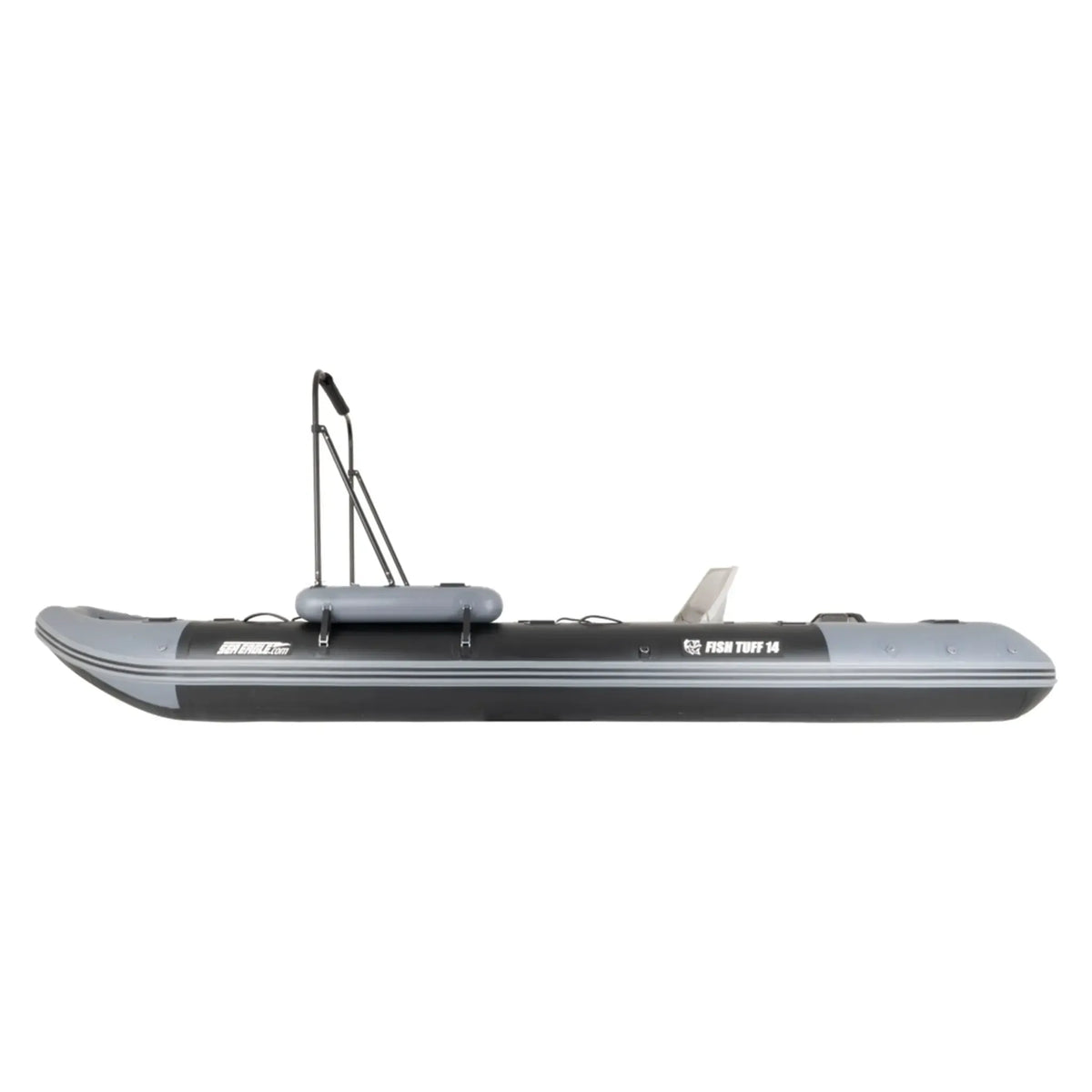 Sea eagle Inflatable kayak with fishing rod holders on a white background