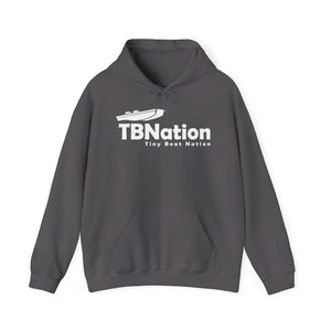 Gray hoodie with 'TBNation' logo on a white background