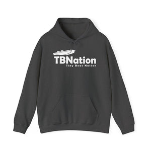 Dark gray hoodie with 'TBNation' logo on a white background