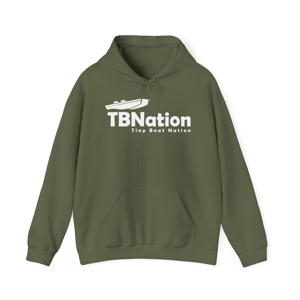 Green hoodie with TBNation logo on a white background