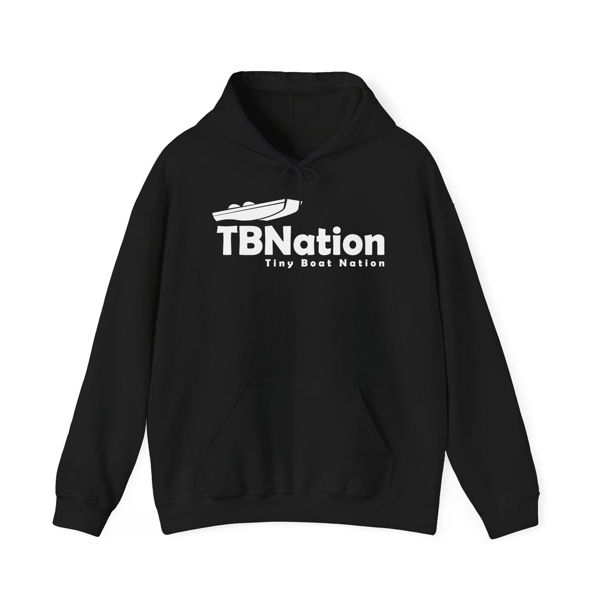 Black hoodie with 'TBNation' logo on a white background