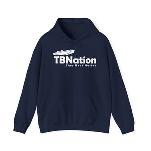 Navy blue hoodie with 'TBNation' logo on a white background