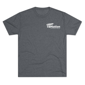 Gray t-shirt with TBNation logo on a white background