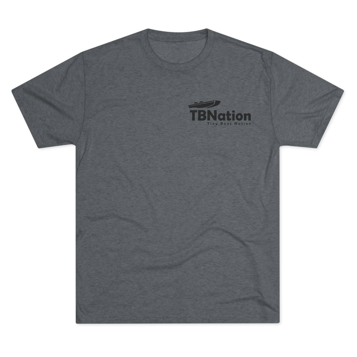 Gray t-shirt with TBNation logo on a white background