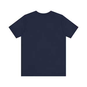 Navy blue t-shirt on a white background