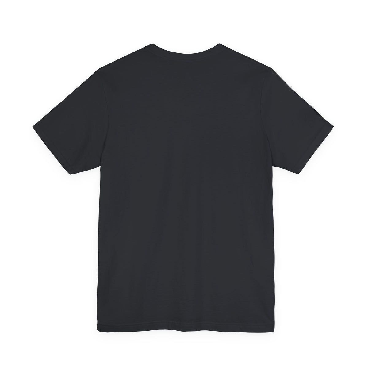 Black t-shirt on a white background
