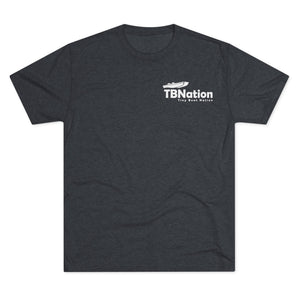 Dark gray t-shirt with TBNation logo on a white background
